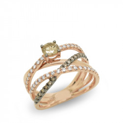 Anillo Cruzado Diamantes Brown