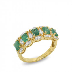 Anillo Marquises 5 esmeraldas