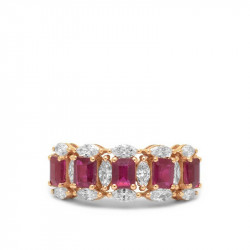 Anillo Marquises 5 Rubíes