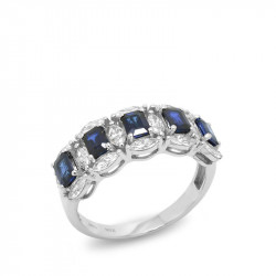 Anillo Marquises 5 Zafiros