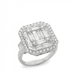 Anillo Brillantes y Baguettes