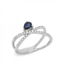 Anillo Cruzado Zafiro