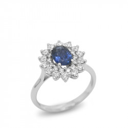 Anillo Zafiro Orla Diamantes