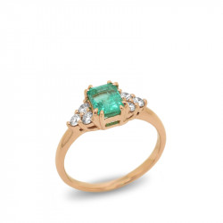 Anillo Esmeralda Diamantes