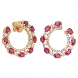 Pendientes Rubí Diamantes