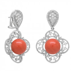 Pendientes Coral Brillantes