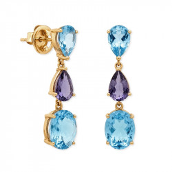 Pendientes Topacio Azul Iolita