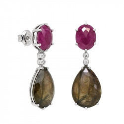 Pendientes Rubi Zafiro Marrón