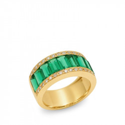 Anillo Baguettes Esmeraldas...