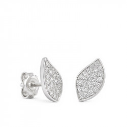 Pendientes Hoja Pavé Diamantes