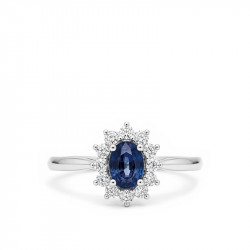 Anillo Orla Zafiro Diamantes