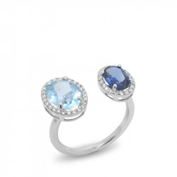 Anillo Aguamarina Zafiro...