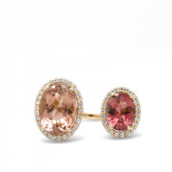 Anillo Turmalinas Diamantes