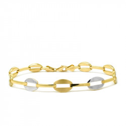 Pulsera bicolor oro amarillo
