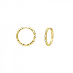 Aros 3 brillantes oro amarillo
