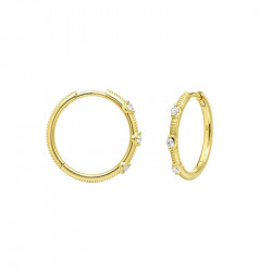 Aros 3 brillantes oro amarillo